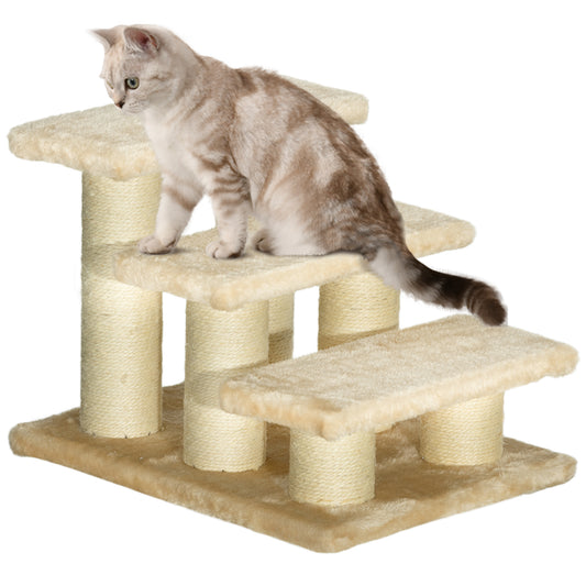 cream velour cat tree, sisal wrapped posts, soft neutral tones, gentle studio light
