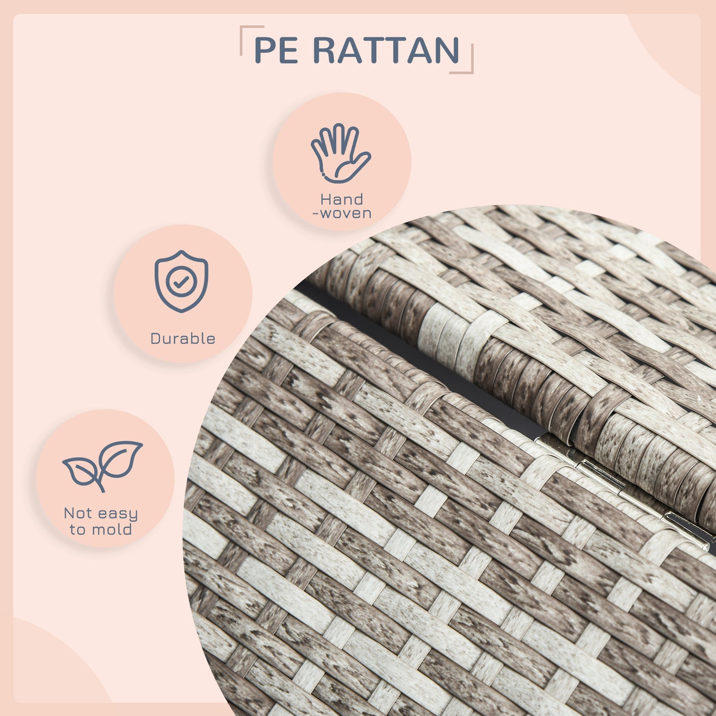 pe rattan, hand-woven texture, warm neutral tones, durable pet accessory material