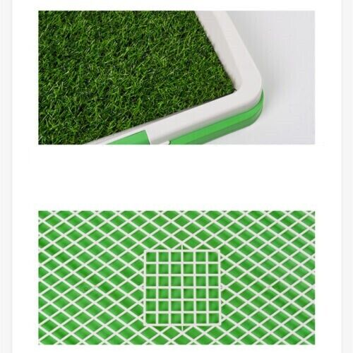 artificial grass surface, white plastic frame, green grid base, clean studio lighting