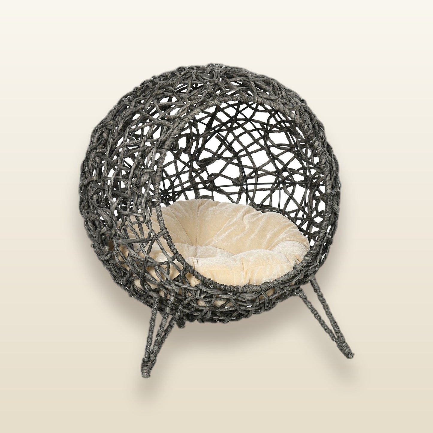 The Cocoon — woven cat bed, Velour