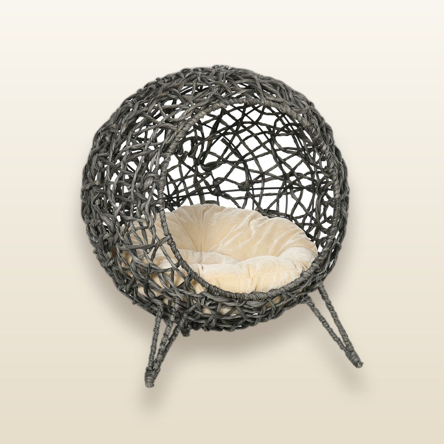 The Cocoon — woven cat bed, Velour